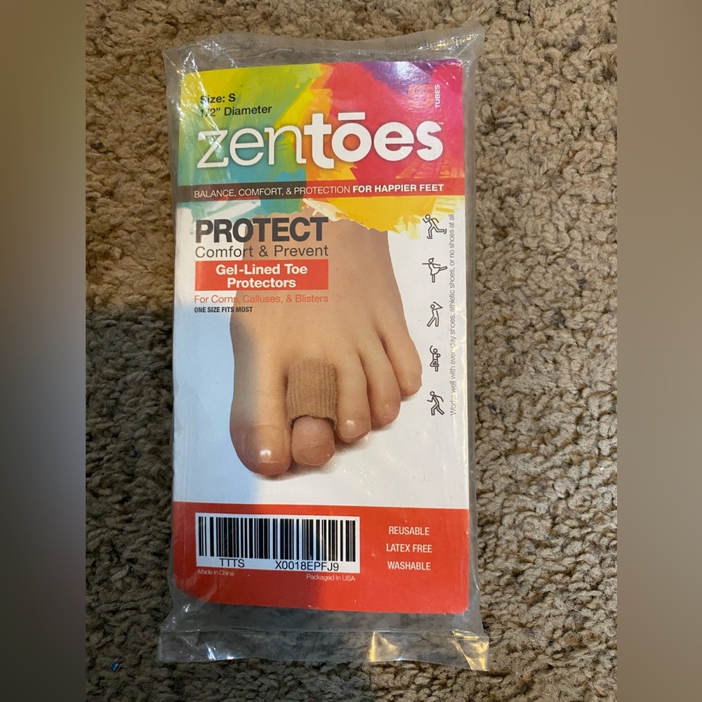 Zen Toes Gel Lined Toe Protector Size Small